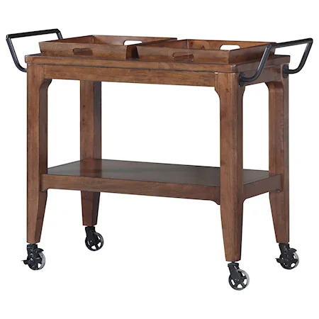 Serving Cart with Two Removable Trays